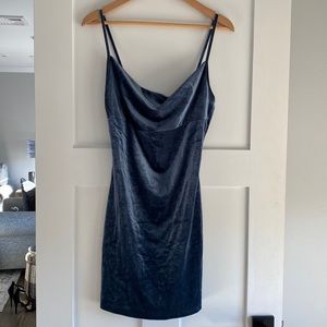 Blue velvet dress